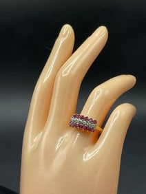 10K Yellow Gold Ruby and Diamond Ring