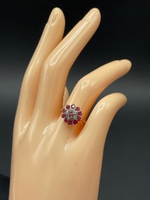 14K Yellow Gold Ruby and Diamond Ring