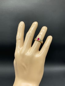 10K Yellow Gold Men's Ruby and Diamond Ring
