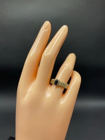 14K Yellow Gold Blue Sapphire Ring