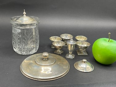 Nine (9) Sterling Silver Compiled Table Wares
