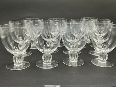 Thirteen (13) Piece Lalique Alger Crystal Stemware