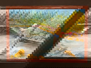 Murray "Schwimmer" Papell (American, 1926-2011) Fly Fishing Scene