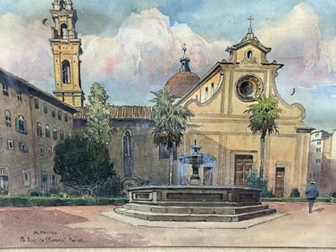 Rudolf Preuss (Austrian, 1879-1961)  S. Spirito Florence May, 1913 Mai