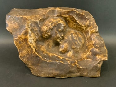 Mother and Child Ceramic Sculpture Style of Rodin