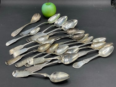 Compiled 19th Century American Coin Silver Spoons