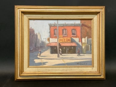 HAROLD WOLPOFF (MA, 1924-2013)  Rockland Cty. Pizza Shop