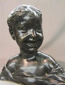 After Donatello, Bronze Bust of Laughing Child