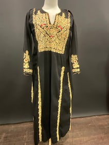 Raymond "Ossie" Clark (1942-1996) 1960's Black Embroidered Dress