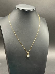 14K Yellow Gold Moonstone Necklace
