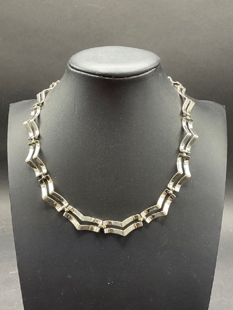 Vintage Sterling Silver & 14K Gold Necklace (1 of 4)