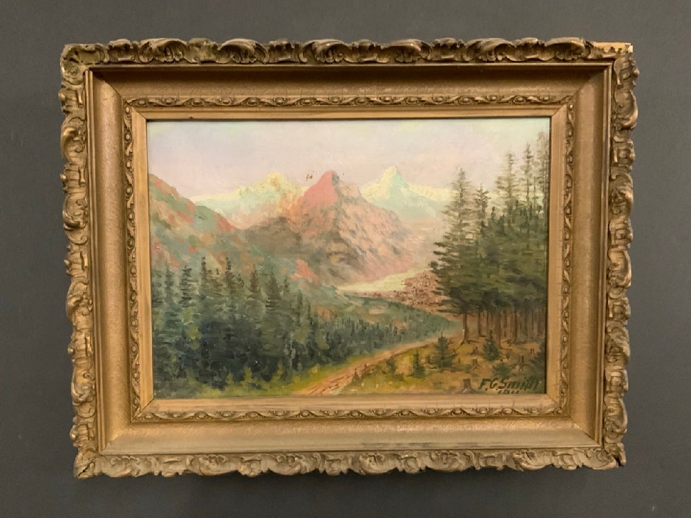 Adirondacks Oil on Canvas Landscape by F.G Smith Late 19th C. (1 of 5)