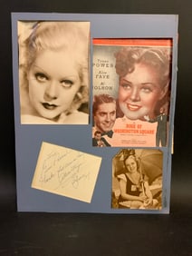Alice Faye Signed Letter and Images