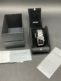 Men’s Movado Eliro Watch and Model 84.C6.1452 with Box and Papers