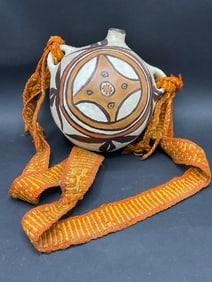 Indian Pottery Vessel with Strap Pueblo Acoma Canteen