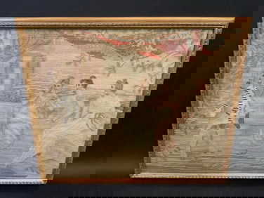 Early 20th c. Needlepoint Art Framed