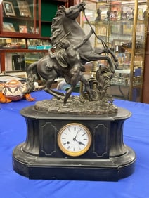 19th Century French Marley Horse aft. Guillaume Mantel Clock