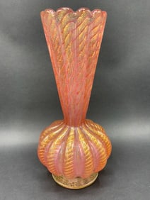 Ercole Barovier & Toso Murano Cordonato D’ oro Vase