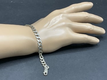 Men's Sterling Silver Figaro Link Bracelet