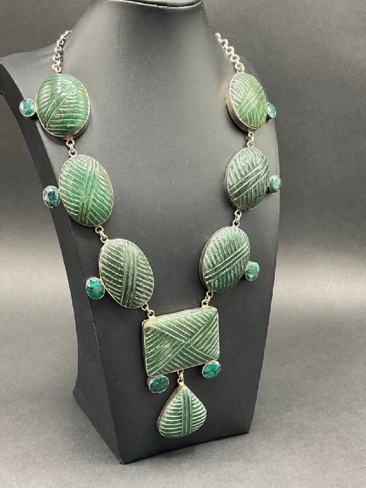 Sterling Silver Contemporary Necklace with Stones (1 of 4)