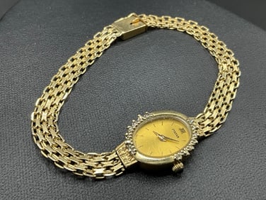 Pulsar 14K Yellow Gold Lady’s Wristwatch w/ Diamonds
