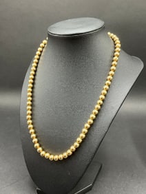 14K Yellow Gold Ball Bead Necklace