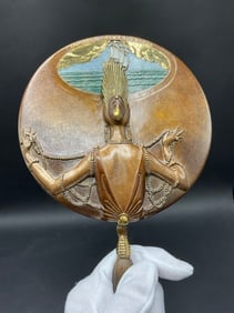 Erté (American, 1892-1990) “Toutes Voiles Dehors?? Bronze Mirror