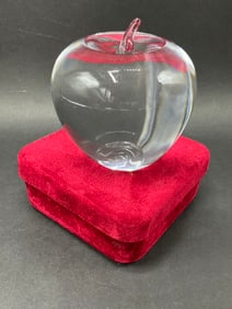 Tiffany Crystal Apple Paperweight