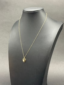 14K Gold Opal Heart Pendant Necklace