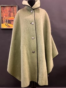 Vintage Green Wool Cape by Reinalter