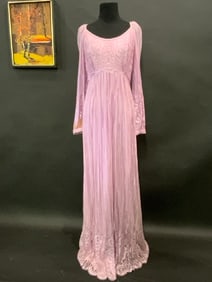 Alfred Bosand New York 1970's Lavender Dress