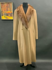 Vintage 60's Broomleigh Brown Wool Coat with Fur Lining