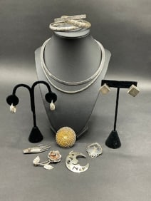 Compiled Sterling Silver Jewelry Group