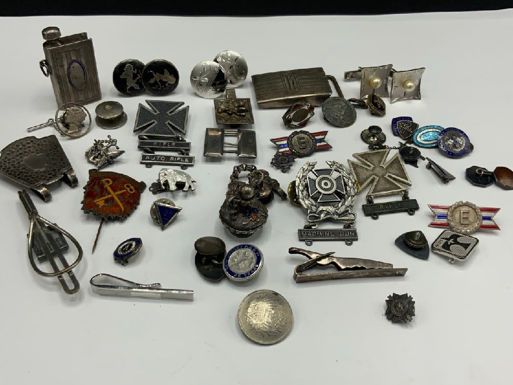Sterling Men’s Military and Jewelry Related Curious Lot (1 of 3)