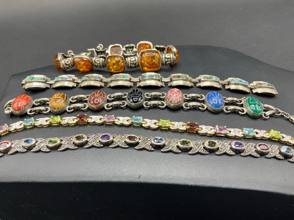 Estate Compiled Sterling Silver Bracelet Grouping (1 of 4)