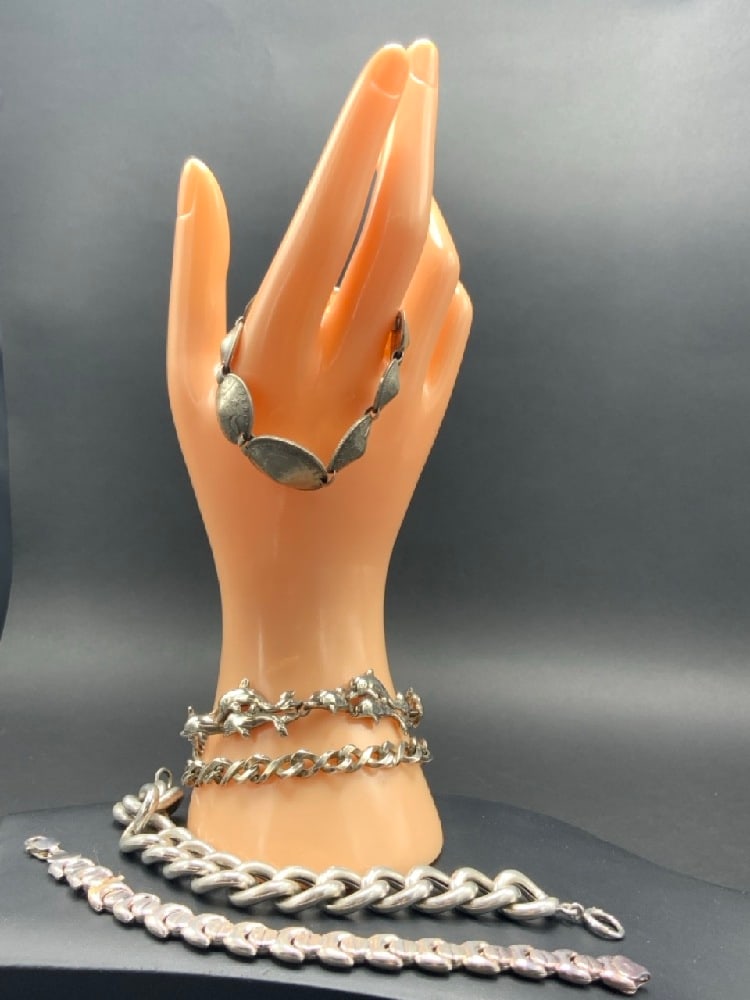 Estate Compiled Sterling Silver Bracelet Grouping (1 of 3)