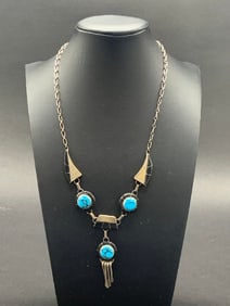 Navajo Turquoise and Onxy Necklace