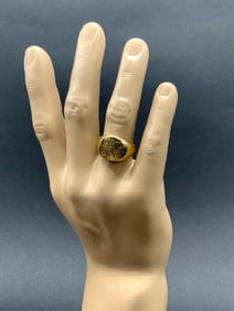 Heavy 10K Yellow Gold Men's Initial Ring