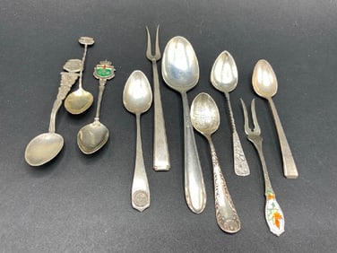 Sterling Silver, 800 and 900 Silver Spoon Spoon Grouping