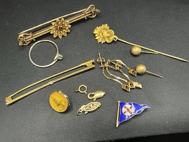 14K Yellow Gold Jewelry Lot