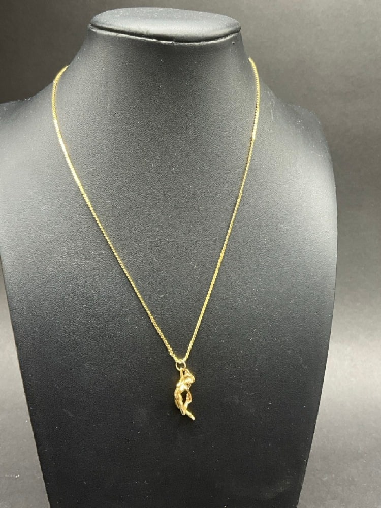 14K Yellow Gold Nude Pendant and Necklace (1 of 4)