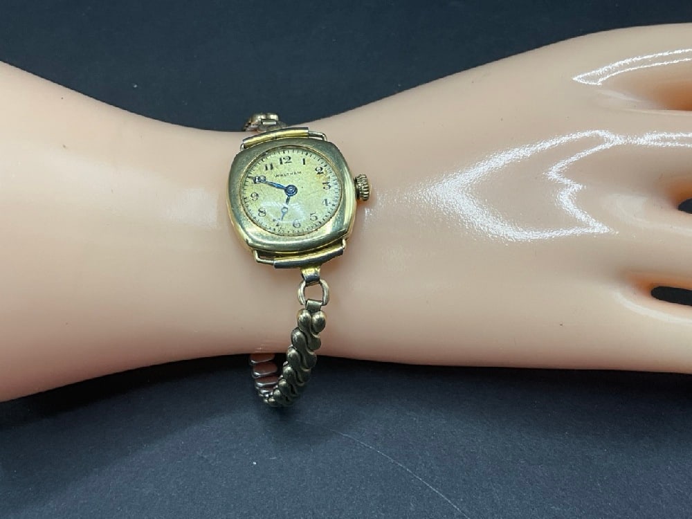 Waltham 14K Yellow Gold Wristwatch: Waltham 14K Yellow Gold Wristwatch. Case only is gold. Not tested. Total weight: 25.6 grams