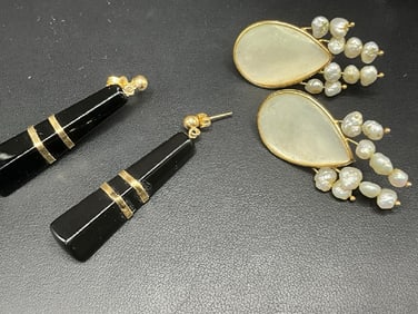 Two (2) Pairs 14K Earrings