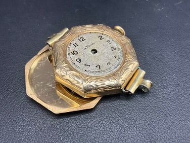 14K Yellow Gold La Marne Wristwatch.