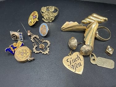 Compiled 10K and 14K Gold Jewelry Group