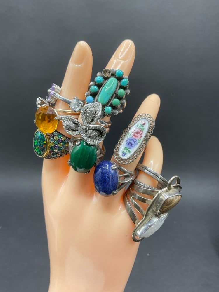 Large Group of Sterling Silver Rings (1 of 5)