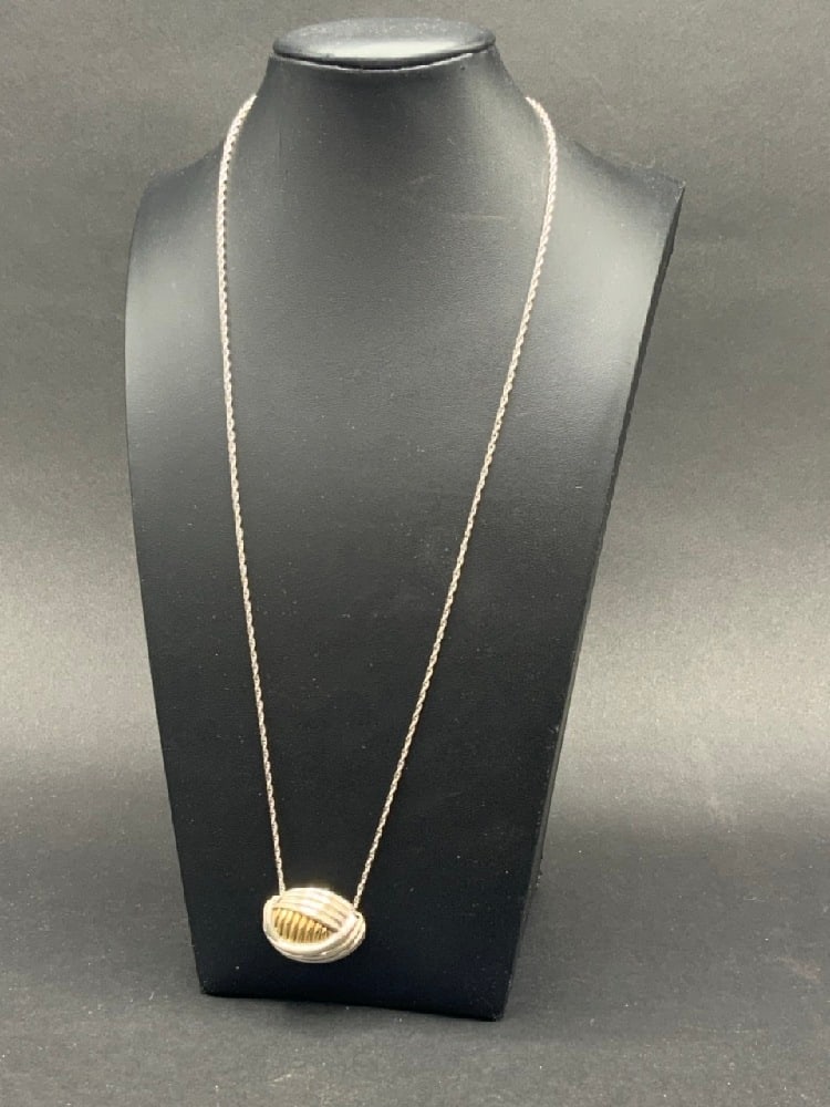 Sterling Silver and 14K Yellow Gold Pendant Necklace (1 of 5)