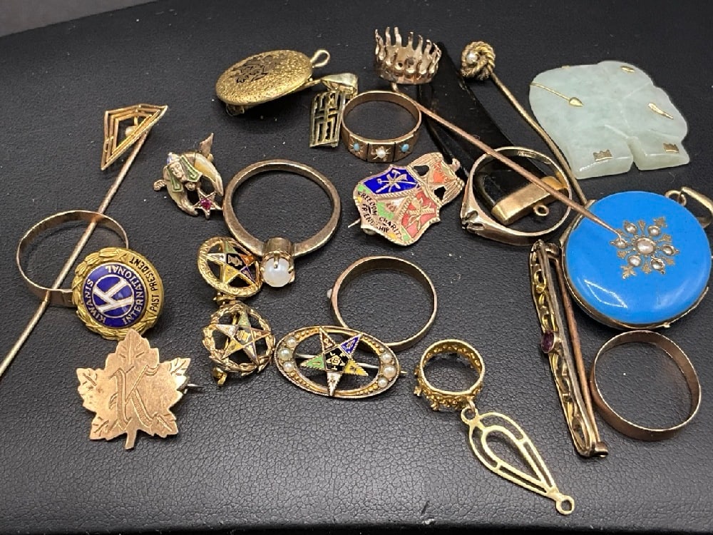 Compiled Gold Tone or Low Karat Mostly Victorian Jewelry Group (1 of 8)