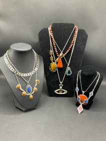 Compiled Sterling Silver Necklaces Group
