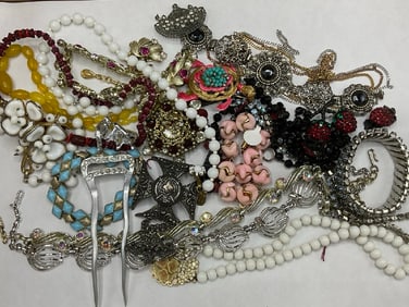 Vintage Costume Jewelry Grouping - Florenza, Sarah Cov, HAR, Coro, Miriam Haskell